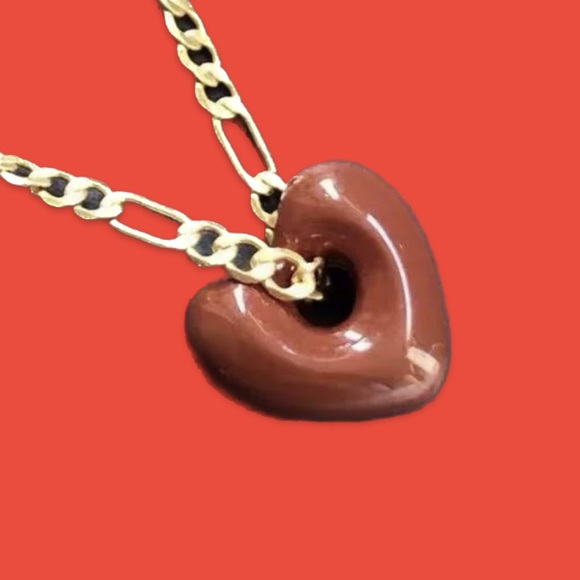 Madewell Enamel Heart Pendant Necklace NWOT - Picture 8 of 15